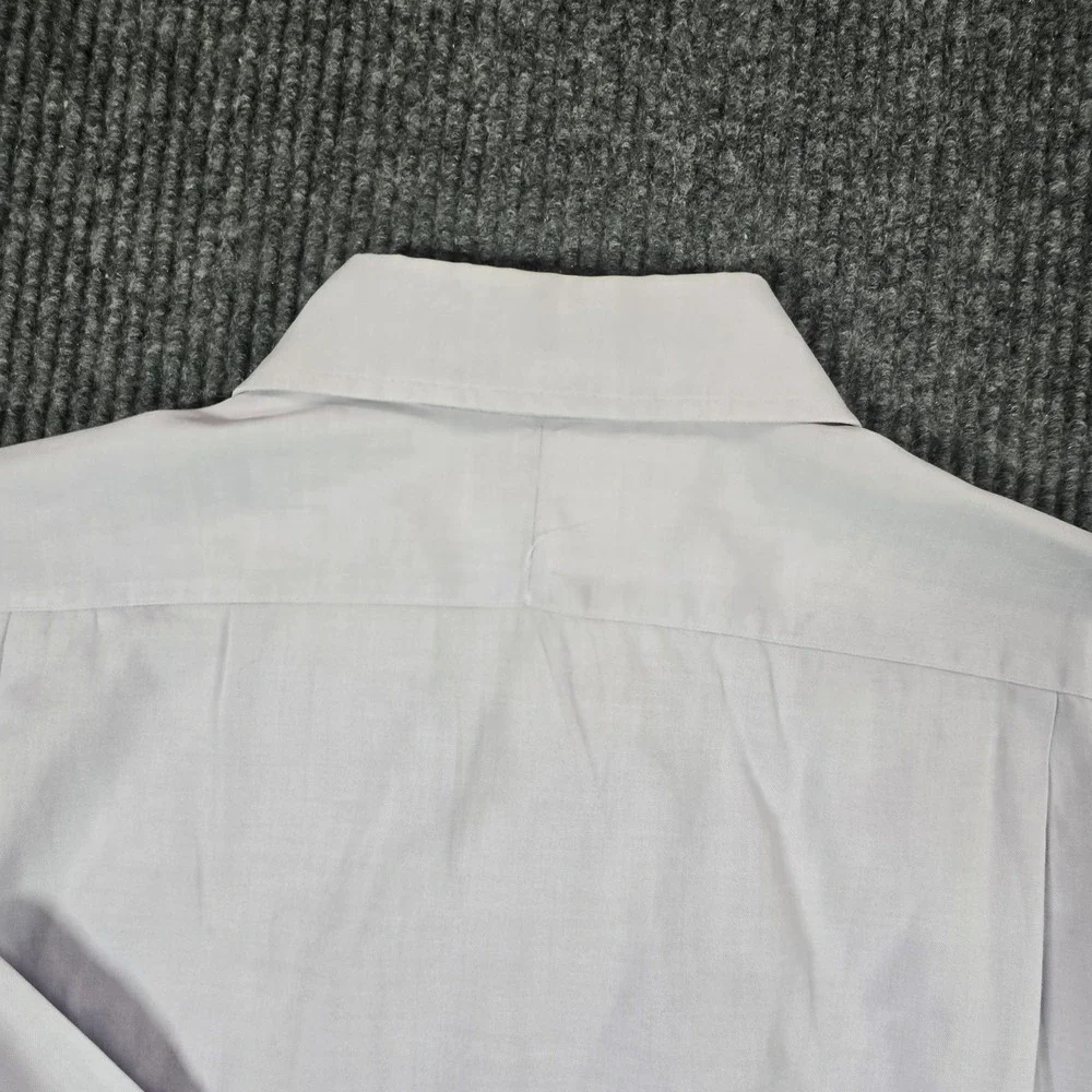 Gitman Bros. Shirt Mens Large Purple Solid Cotton Oxford Long Sleeve Button USA - Picture 8 of 11